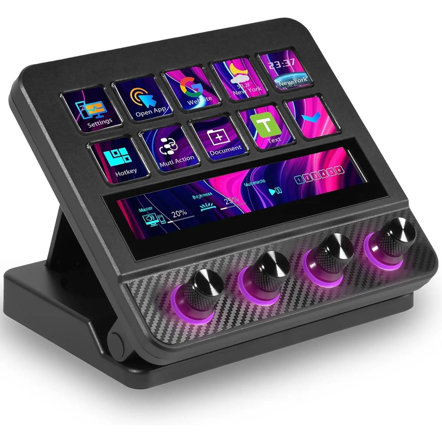 Macro Pad, Streaming Deck Stream Controller Soundboard Keypad, Programmable  USB Shortcut Keyboard for Gamer Streamer, Audio Mixer for OBS, YouTube, Office Desk Setup, PC,