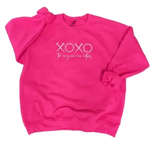 EMBROIDERED: XOXO Original Love Letters on Heliconia Sweatshirt