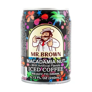 MR.BROWN Hawaiian Macadamia Nut Flavor 3-in-1 Instant Coffee Drink, Ready-to-Drink, 240ml (8.1oz) - Smooth & Rich Taiwanese Coffee