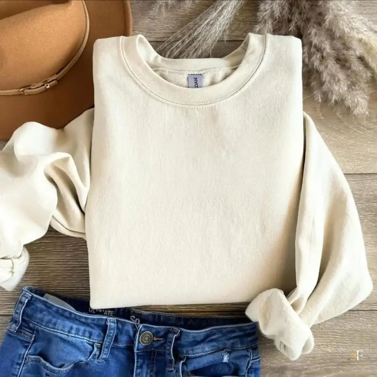 Solid Oversized Crewneck Sweatshirt Plain Heavyweight Fleece Pullover Neutral Basic Jumper
