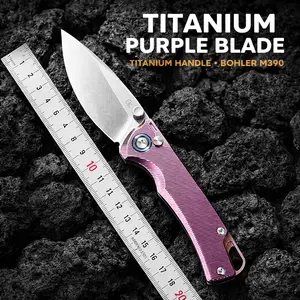 Mulight EDC Pocket M390 Powder Steel Titanium Handle Outdoor Camping Multi Tool Portable knife tactical survival solar wall light minibug out non-slip nylon fiber aluminum series mini