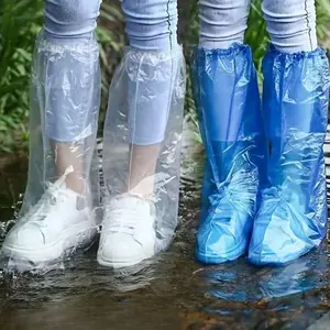 10 pairs of thickened disposable waterproof shoe covers, transparent plastic shoe covers that are waterproof and anti-slip in rainy days. They are easy to carry, sturdy and durable, and are very suitable for going out in the rain