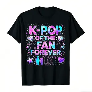 [100% Cotton] 100% Cotton Forever K-Pop Fan T-Shirt| Cute Holographic Kpop Aesthetic Tee