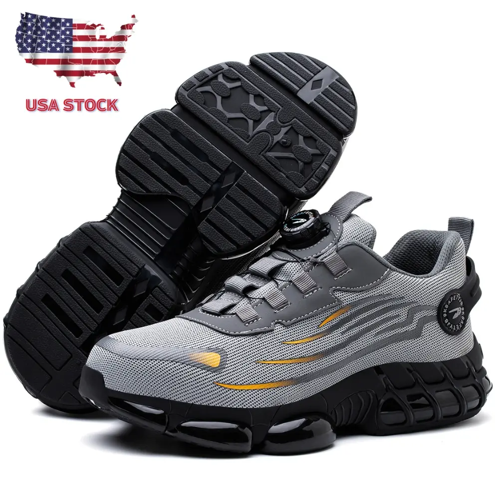 SAFETREK Steel Toe Shoes, Puncture Proof Safety Shoes,non-slip Resistant, Composite Lightweight Breathable Lace-up Sneaker,Comfort Footwear for Construction Worker