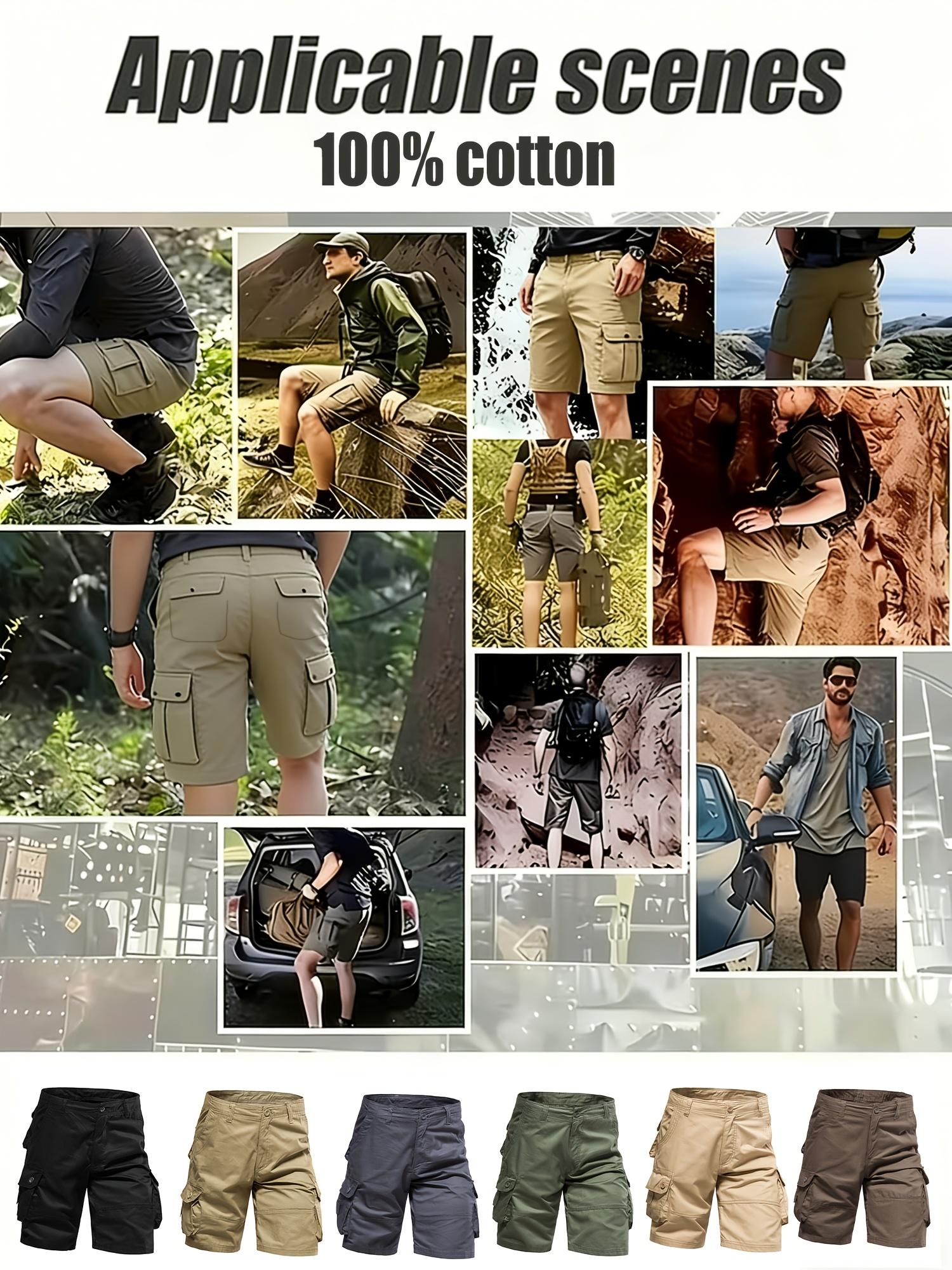6-pack men&rsquo;s cargo pants, tactical men&rsquo;s shorts, men&rsquo;s shorts with multifunctional pockets, suitable for golf and outdoor activities, men&rsquo;s hiking shorts, wear-resistant, wrinkle-resistant, breathable shorts
