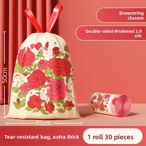 Extra Large Heavy Duty Drawstring Trash Bags - Ultra Thick & Rip-Resistant Garbage Sacks with Easy-Tear Perforation, Strong Auto-Seal Handles for Home & Kitchen, Durable Trash Bag