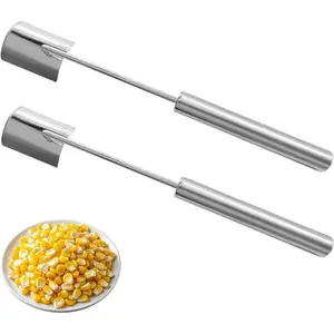 2 Packs Corn Peeler, Magic Corn Stripper for Corn on the Cob Remover Tool,Stainless Steel Corn Planer Cutter Thresher Peeler, Corn Thresher with Hand Protect
