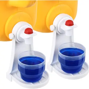 2Pcs Laundry Detergent Cup Holder, Laundry Fabric Softener Drip Catcher Firmly Hold on Laundry Bottle Detergent dispenser cup holder Organiser Racks 1
