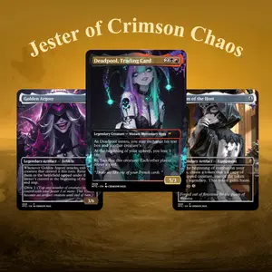 ️ Deadpool Lost Precon – Jester of Crimson Chaos – Commander Proxy Deck 100 Cards– Rakdos Chaotic Mercenary Build – Dark Jester Assassin Theme – Fantasy Gift for Card Collectors