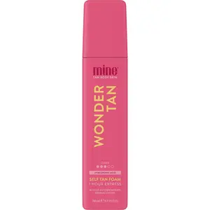 Minetan Wonder Tan Self Tan Foam | Tanning Treatments - Rich, Warm Dark Skin Finish, 1 Hr Express, Face & Body Fake Tanner, Hyaluronic Acid & Vitamins, Australian Brand