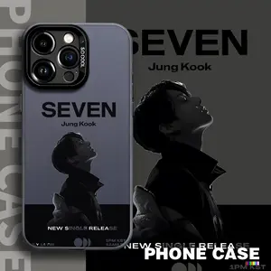 Korean Idol J-Ung Kook Phone Case, Compatible with iPhone Models, Trendy & Stain Resistant Design, Colored Silver Color Hard Cover