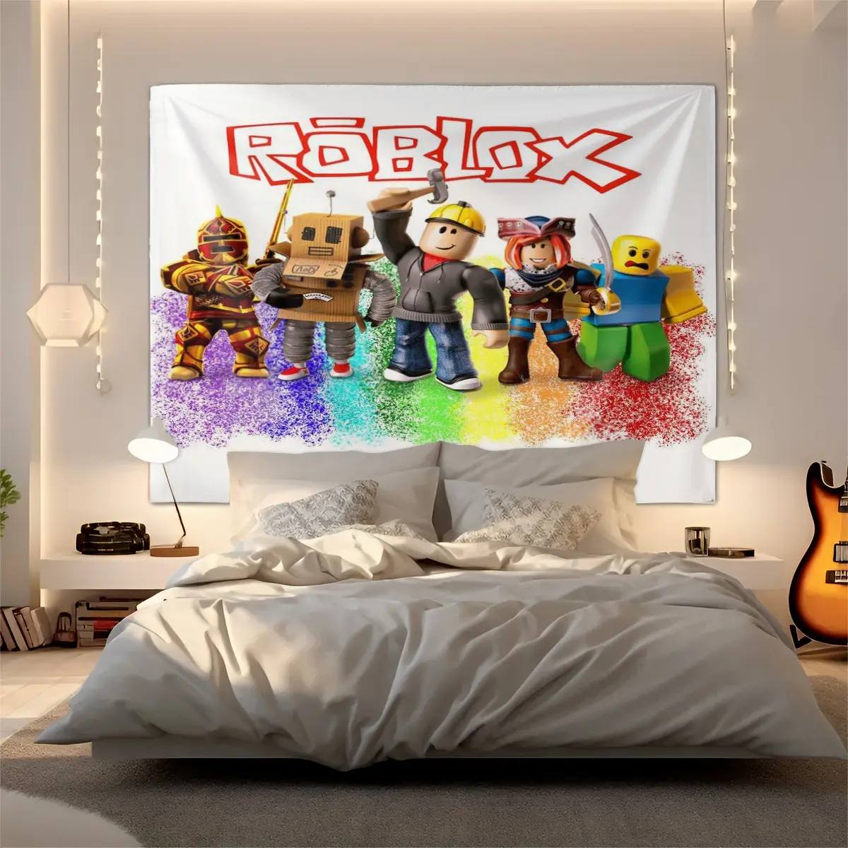 Home Decoration Roblox Pattern Tapestry, Fashionable Room Flags, Unique Wall Art in Living Room and Bedroom, Suitable as Birthday and Daily Holiday Gifts