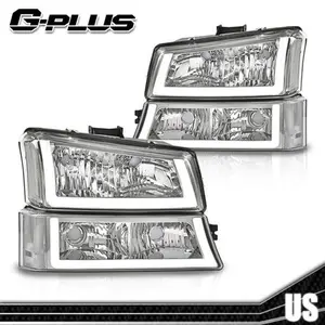 Fit For 03-06 Chevy Silverado & Avalanche Chrome Clear LED DRL Headlights Fit For 03-06 Chevy Silverado & Avalanche Chrome Clear LED DRL Headlights