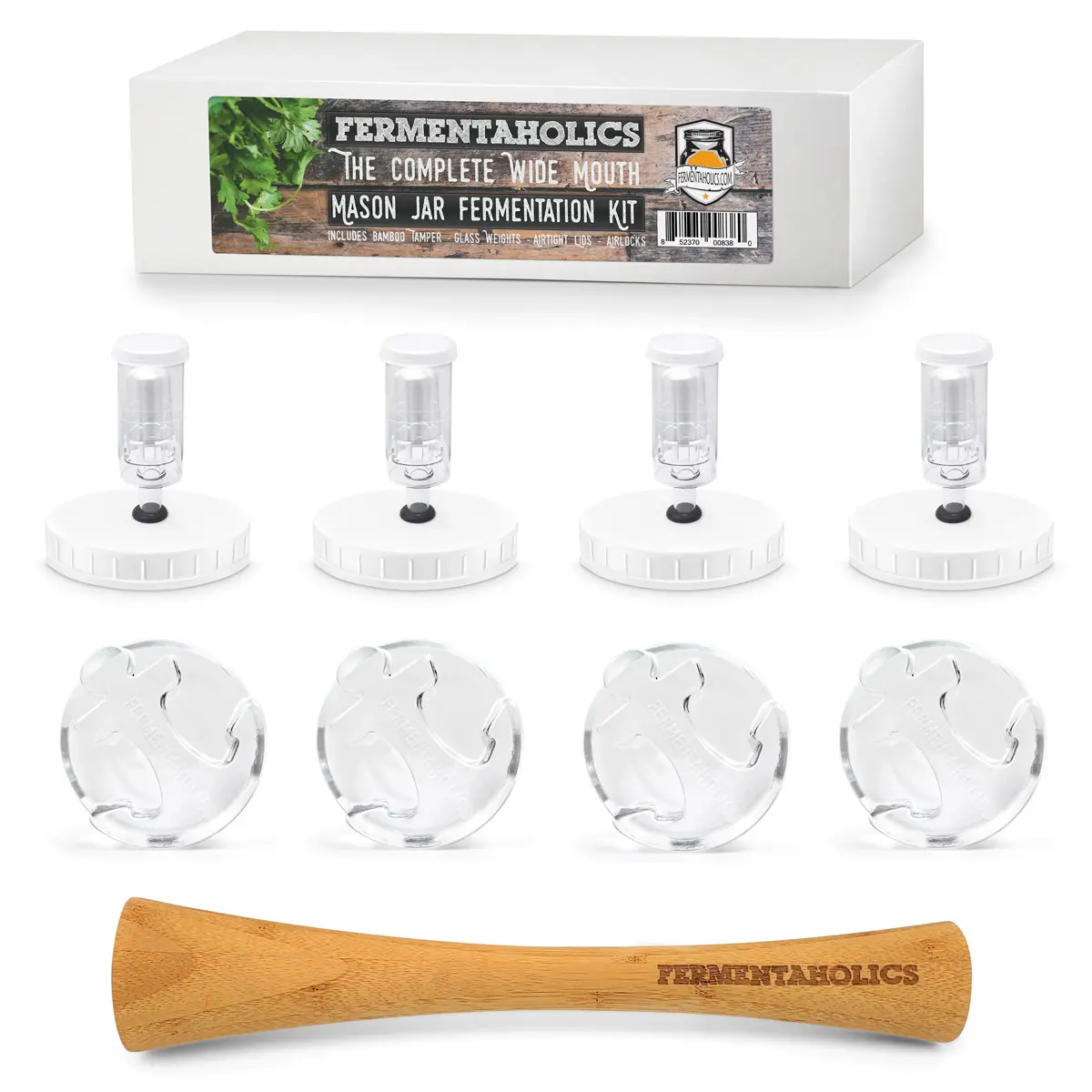 Complete Wide-Mouth Mason Jar Fermentation Kit Complete Wide-Mouth Mason Jar Fermentation Kit