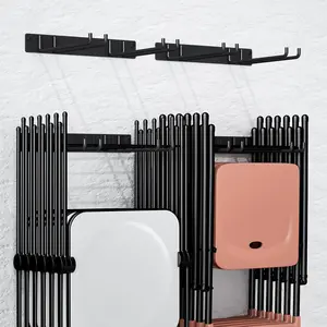 Garage Storage Organization Wall Mount  Heavy Duty Folding Chair Garden Tool Hanger For Patio Beach & Camping Chairs Organizer Hooks Holds 240 Lbs - 2 Pack