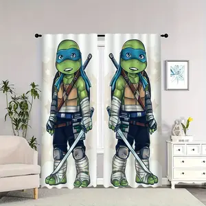 Teenage Mutant Ninja Turtles weapon and equipment combat stance indoor curtains, light-blocking, heat-insulating, and soft, suitable for home décor.