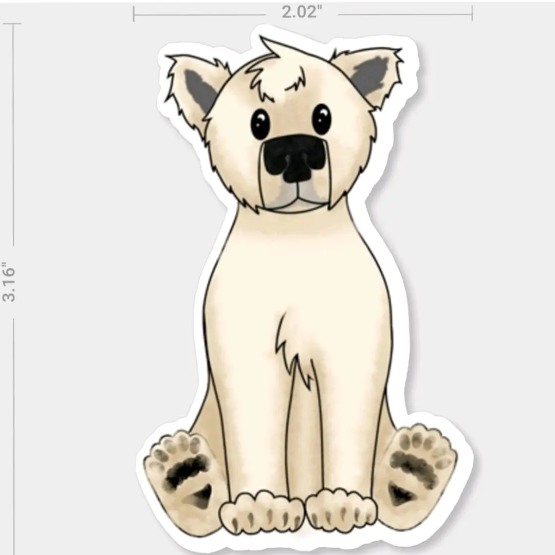 Fluffy Polar Bear All Weather Sticker Decal for Water bottle