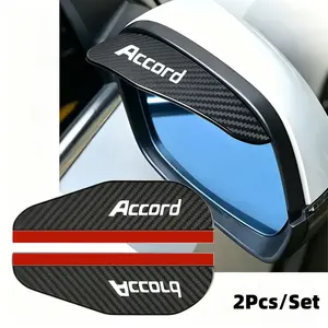 2 Pcs Car Rearview Mirror Rain Guards, Carbon Fiber Texture Backing Board, Compatible with Honda Accord Models, Automotive Accessories