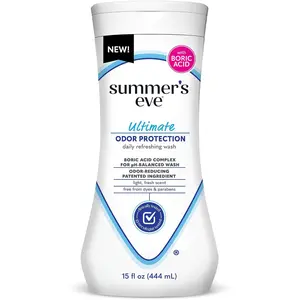 Summer's Eve, Ultimate Odor Control, Feminine Body Wash with Boric Acid, Removes Odor, Feminine Wash with pH Balance, 15 Fl Oz