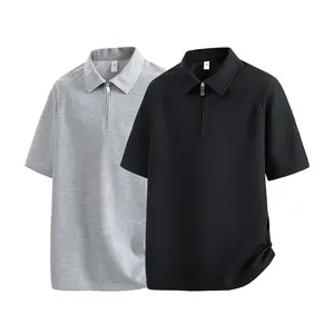 Men's Half-Zip Polo Shirt - Raglan Sleeve Relaxed Fit Casual Top for Everyday & Weekend Wear