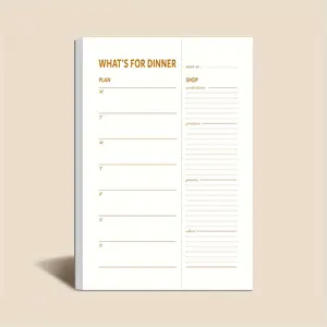 1pc Daily Diet Plan Notebook, 50 Sheets Per Book, Tear-Off Shopping List, Meal Prep Journal, Home Dinner Menu, Personal Fitness Tracker
