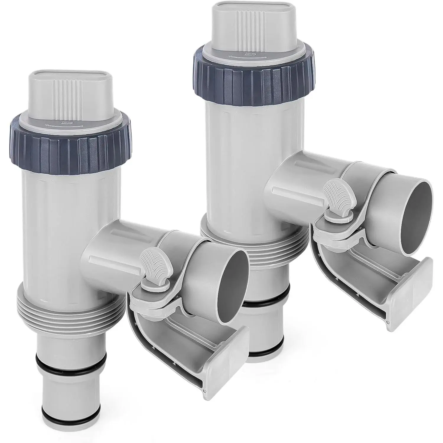 Pool Plunger Valve, Pool Hose Adapters for Above Ground Pools, Pool Replacement Parts with Plunger Valve and Pool Pipe Holder Pool Pump Parts, 2 Pcs Above Ground Pool Valve