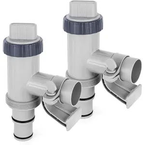 Pool Plunger Valve, Pool Hose Adapters for Above Ground Pools, Pool Replacement Parts with Plunger Valve and Pool Pipe Holder Pool Pump Parts, 2 Pcs Above Ground Pool Valve