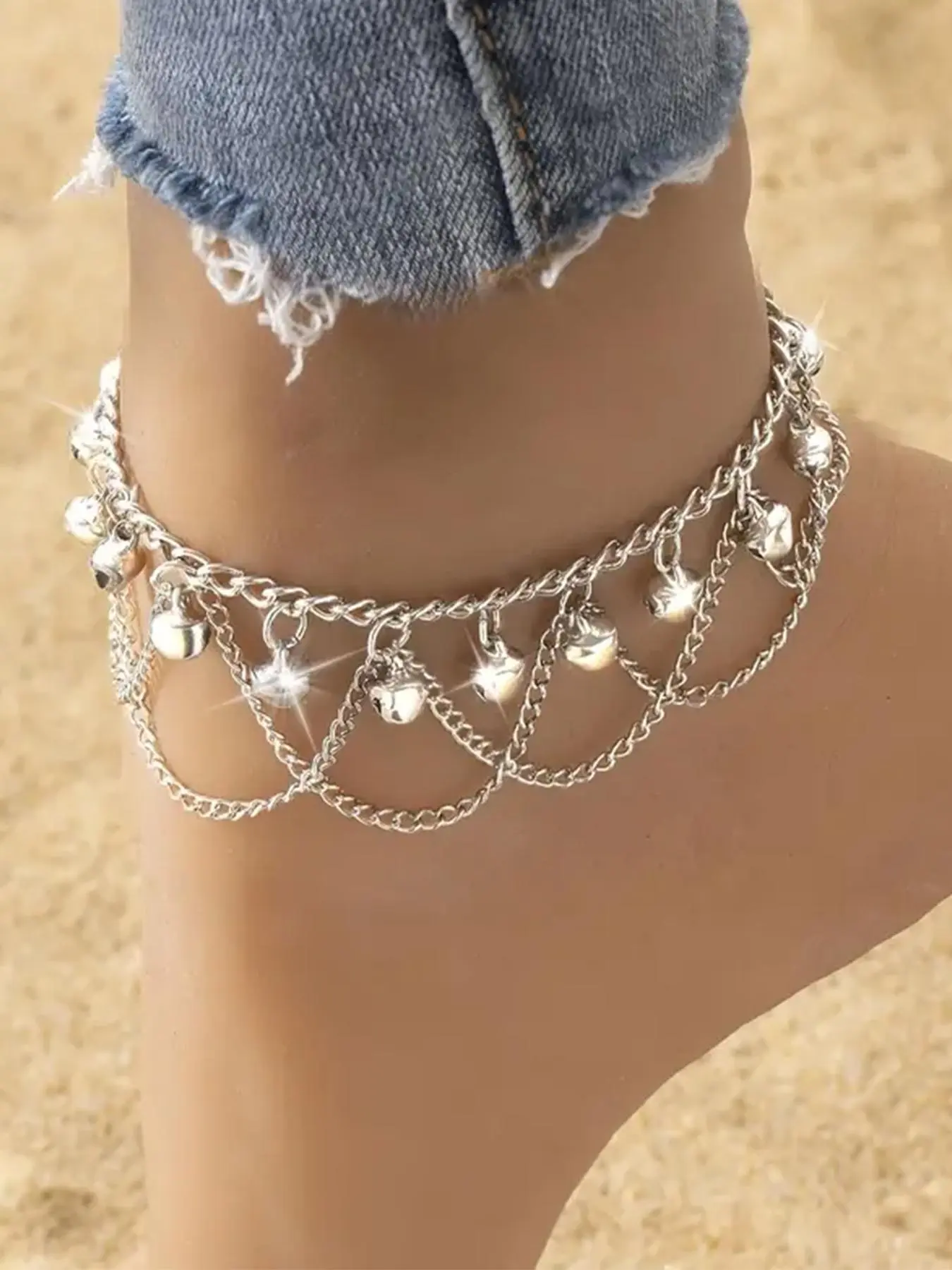 Women's Elegant Bells & Chain Design Anklet, Foot Jewelry, Fashionable Body Jewelry for Party, Daily Clothing Decor, Trendy All-match & Exquisite Jewelry for Birthday Gift, Trendy Jewellery Accessories, Versatile Accessory