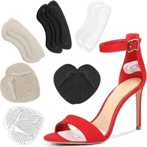 Silicone Heel Pads 6 Pairs for Shoes, Silicone Heel Grips Protectors & Ball of Foot Cushions for Women & Men - Pain Relief Footwear Insoles