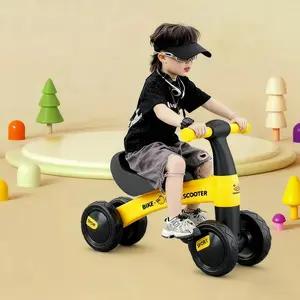 Four-Wheel Balance Bike, Eco-Friendly Silent Wheels Anti-Slip Design, Baby Learning Walker, Multiple Colors Available, Toddler Balance Bike