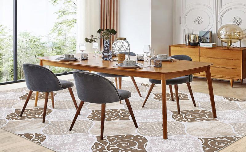 GARVEE Moroccan Area Rug: Ultra-Thin, Soft, Washable, Non-Slip Carpet for Living Room, Bedroom, Dining Room, Office; Sizes 5x7, 8x10, 9x12; Colors: Brown, Blue