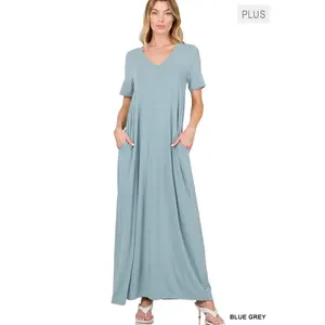 Short Sleeve Maxi Dress Casual Comfort