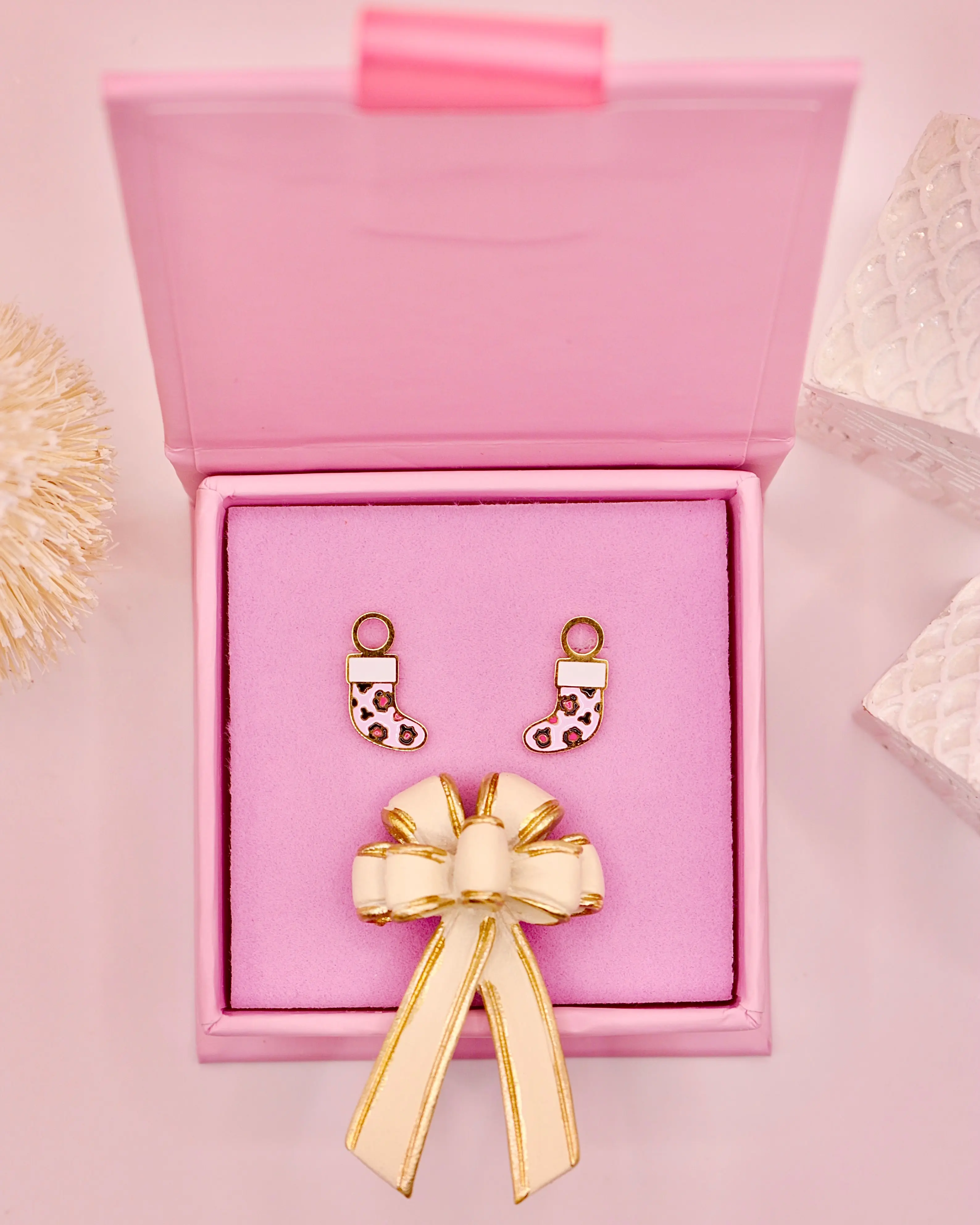 Pink Cheetah Stocking Charms
