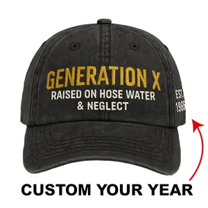 Custom Generation X Hat, Gen X Cap, Generation X Raised On Hose Water And Neglect Perfect Gift For Dad Low Profile Dad Hat-Pigment Dyed