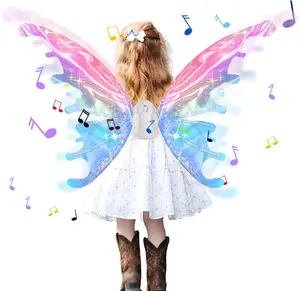 LED Princess Dress-Up Set for Girls Ages 4-8 | Light-Up Butterfly Wings with Music and Auto-Off | Costume Toy | Great Halloween, Birthday, or Christmas Gift