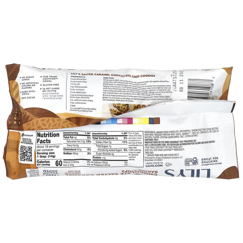 Lily's Sweets Baking Chips, Chocolate Salted Caramel, 9 oz (255 g)