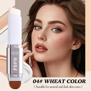 Double-Ended Foundation Stick with Brush, Lightweight and Flawless Coverage, Natural Warm Tone Foundation Cream, Perfect for Everyday Use