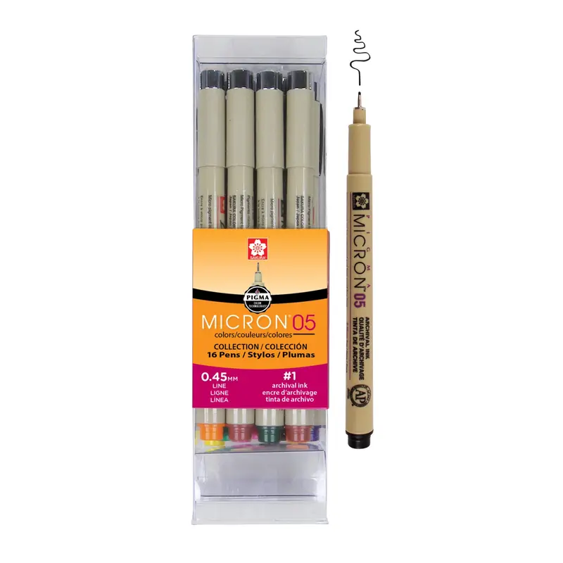 SAKURA Pigma Micron Fineliner Pens - Archival Ink Pens - 16 Pack