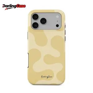 DarlingCase Yellow Abstract Blob Print Silicone Phone Case - Shockproof, Anti-Scratch Hard Cover with Customized Soft Fluid Pattern, Durable Protective Casing Accessory for iPhone Smartphones