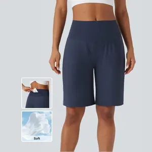 Halara SoftlyZero Airy High Waisted Pockets Cool Touch Yoga Bermuda Shorts