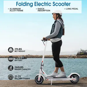 Areyourshop Electric Scooter with Lights for Adults - 8.5" Folding Design, 35KM Range, APP Control for City Commute