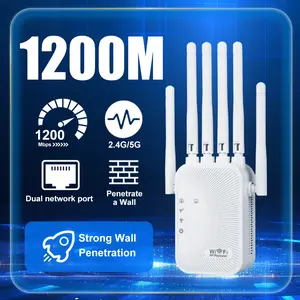 1200Mbps Dual-Band WiFi Extender – High-Speed Home Signal Booster & Repeater 2024, Supports Up to 32 Devices Simultaneously Penetrate A Wall