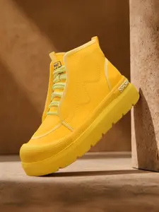 1 Pair Men's Platform High-top Casual Boots: Anti-slip & Height-boosting, Closed Solid Color Upper + Platform Design + Textured Outsole, Street Trendy Style, Ideal for Daily Streetwear & Commuting, Flatform