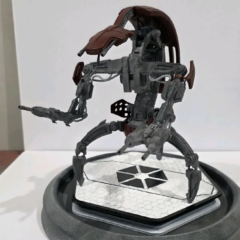 3D-printed and hand-painted Droideka, 1/6 scale, 9.5 inches tall.