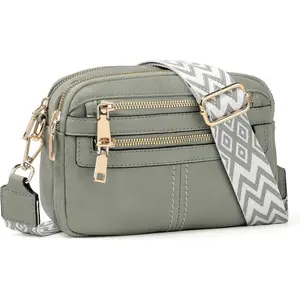 Crossbody Bags for Women, 6-Pockets Purses for Women, Vegan Leather Handbags Shoulder Bag for Travel Shopping