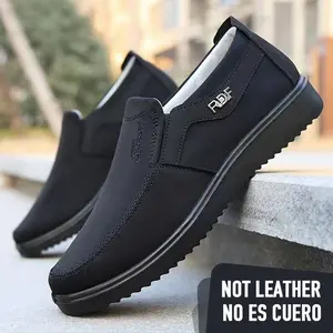 Men's Slip-On Low-Top Sneakers - Lightweight Breathable Slip-Resistant Training Shoes with Cushioned TPU Sole, Black/White Tread Traction for Running, Gym, Walking & Casual Wear - All-Terrain (No Lace Closure), Shoes For Men, NOT LEATHER