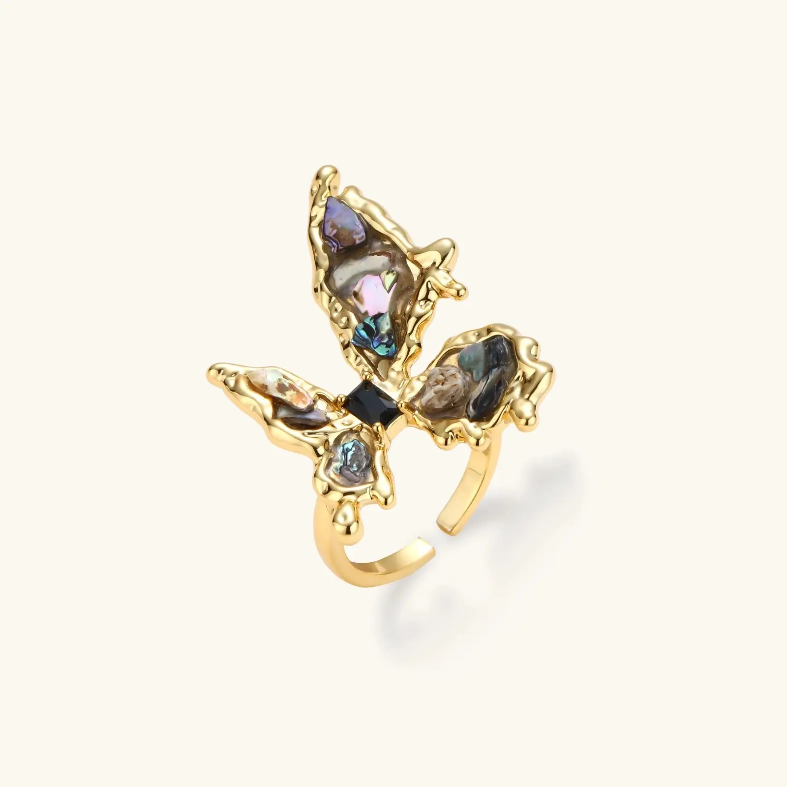 Iridescent Shell Statement Ring | Stones and Gems by Saday