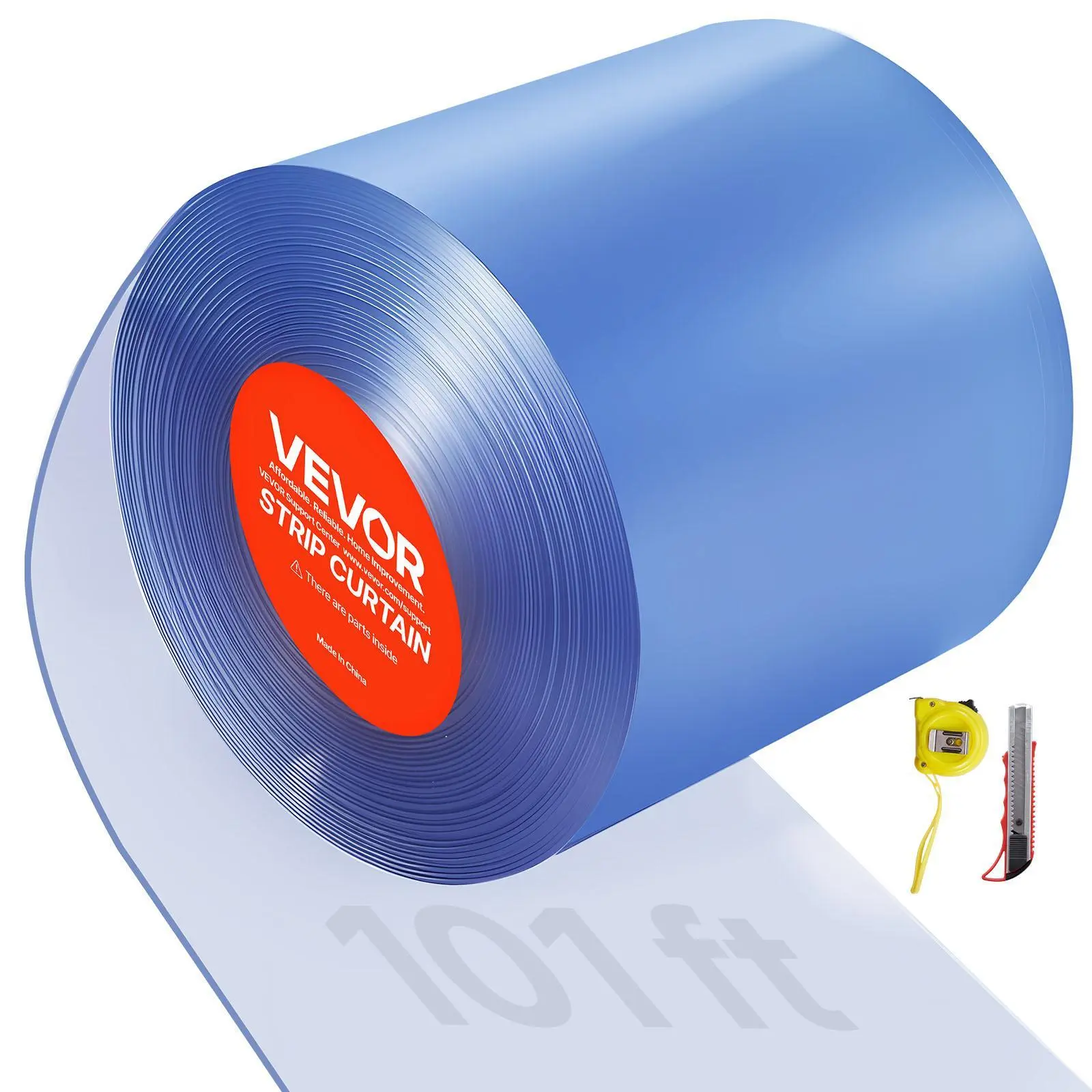 【SummerFinds】VEVOR Clear PVC Strip Curtain, 101 ft Length x 12 in Width, Plastic Door Strip Bulk Roll, Walk in Freezer Cooler Curtain Strips for Doorways of Supermarket, Garage, Warehouse, Barn, Pet Animal House