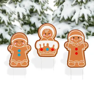 16" - 21 1/4" Gingerbread Nativity Yard Sign Set - 3 Pc.