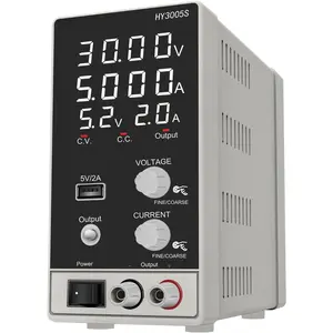 DC Power  Variable 30V 5A,  Adjustable Switching Regulated Power  with 4-Digit LED Display, Coarse and Fine Adjustments,5V2A USB Interface,110V Input